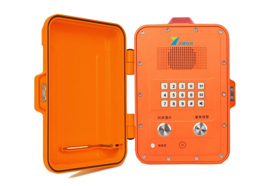 Telefone à prova de explosão e à prova de chama para a zona ATEX 0 1 2 Voltagem DC 12V / AC 220V POE opcional
