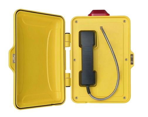 Telefone à prova de intempéries industrial com proteção IP68, amplificador embutido de 30W e montagem em parede/poste