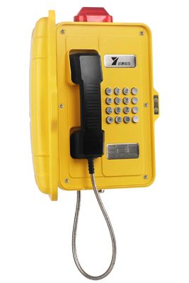 Telefone à prova de intempéries industrial IP68 com forte cancelamento de ruído e tubo de cabo telescópico de aço inoxidável para montagem em parede ou poste