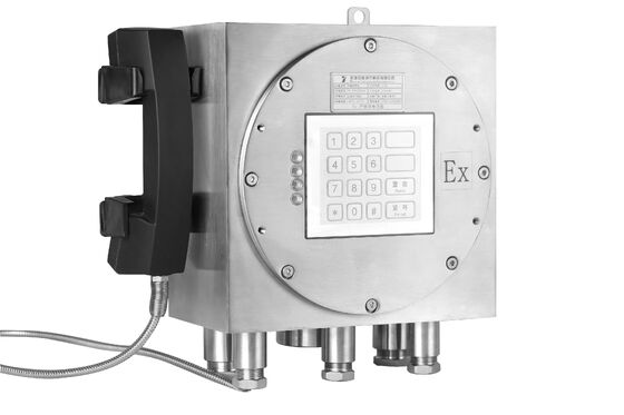 Telefone Industrial à Prova de Explosão em Aço Inoxidável com Amplificador Embutido de 30W e Grau de Proteção IP66